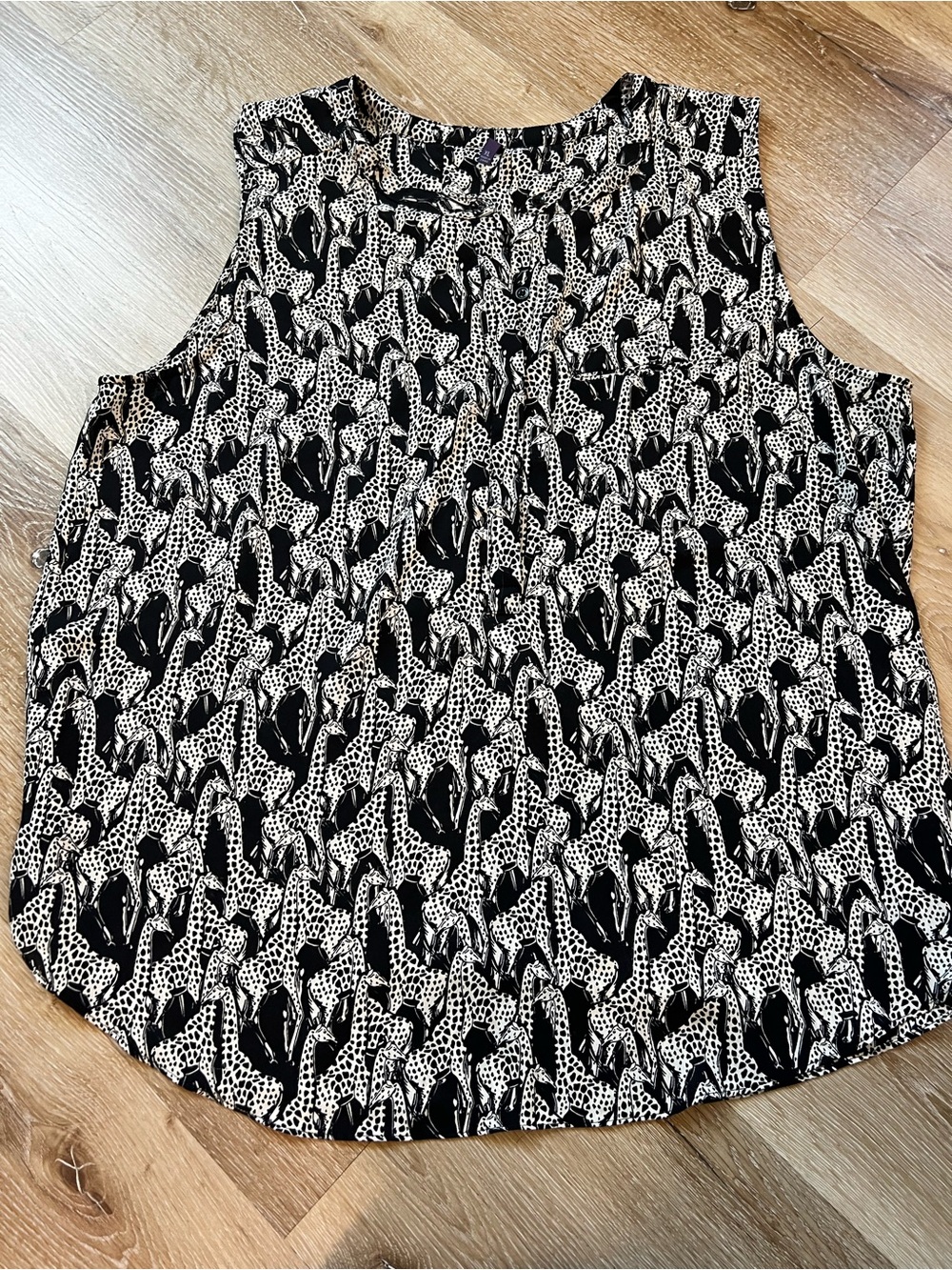 NYDJ Black and White Animal Print Sleeveless tunic